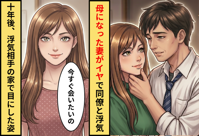 母になった妻を受け入れられず…同僚と浮気。10年後⇒「今すぐ会いたい」同僚宅に駆けつけ、目にした姿