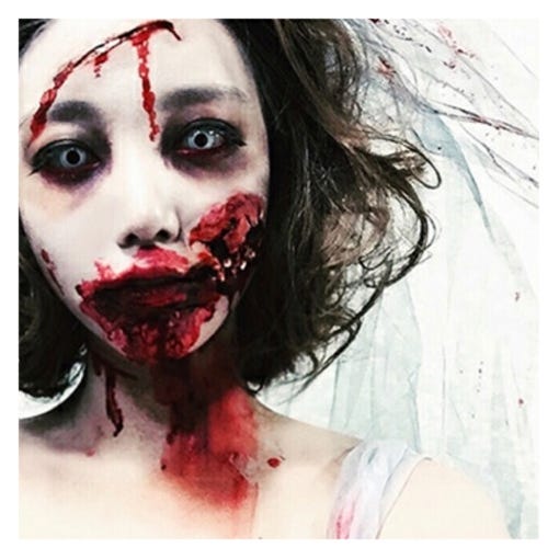 ゾンビメイク(2015年)/ざわちんオフィシャルブログ(Ameba)より