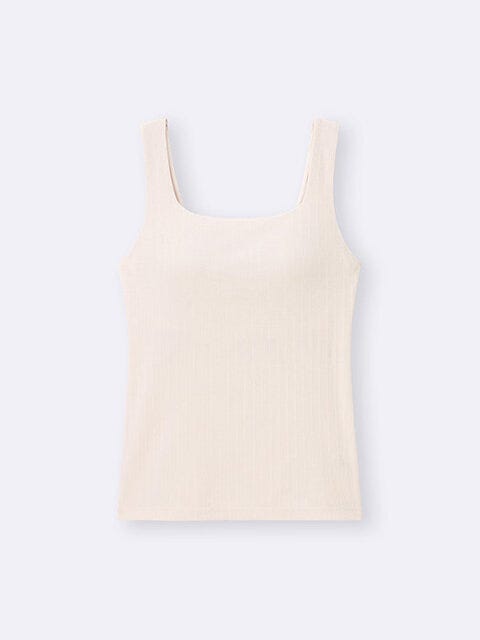 GU　ブラフィールスクエアネックタンクトップ　NATURAL