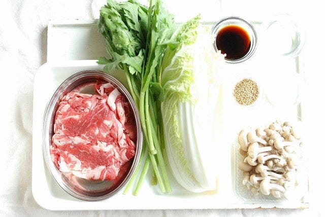 野菜たっぷり牛小間すき焼き材料 野菜たっぷり牛小間すき焼き材料