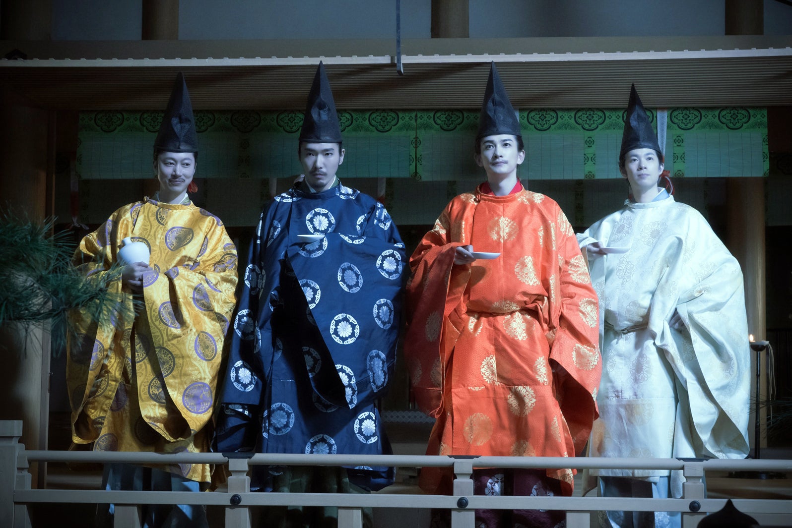 金田哲、柄本佑、町田啓太、渡辺大知「光る君へ」第36話（C）NHK