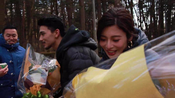 石倉ノア、島袋聖南/CM撮影の様子(提供写真)