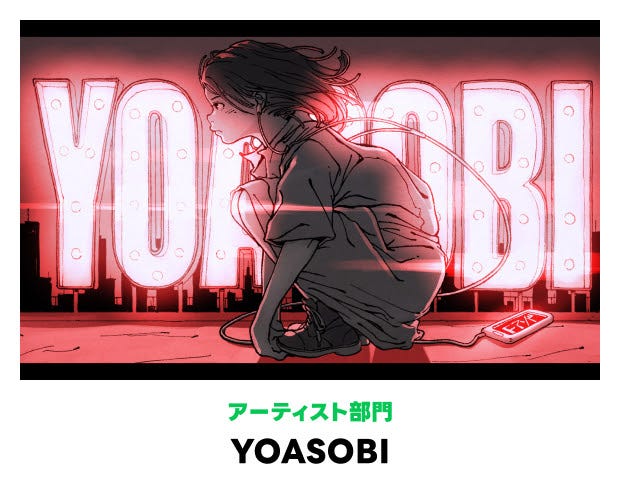アーティスト部門:YOASOBI(提供写真)