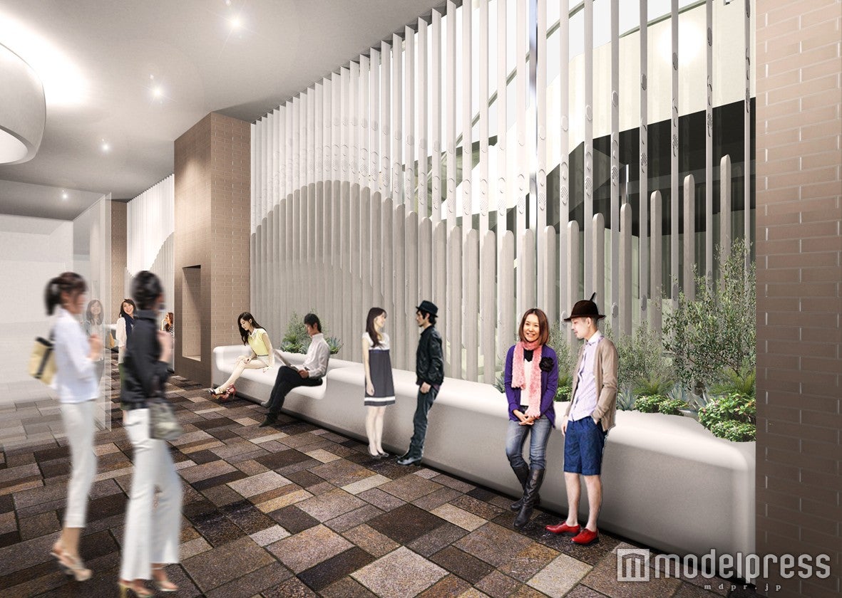 「博多マルイ」1階エスカレーター横パブリックスペース（イメージ）／画像提供：丸井グループ