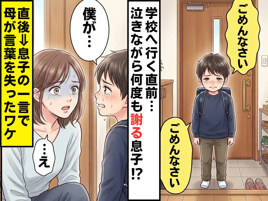 学校へ行く直前…「ごめんなさい」何度も謝る息子！？直後⇒「僕が…」息子の一言で、母が言葉を失ったワケ