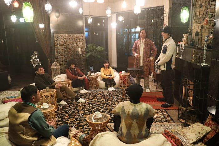 (左上から時計回りに)鈴木浩介、菅田将暉、伊藤沙莉、池内万作、佐々木蔵之介、渋谷謙人、田口浩正/「ミステリと言う勿れ」第8話より(C)田村由美/小学館 (C)フジテレビジョン