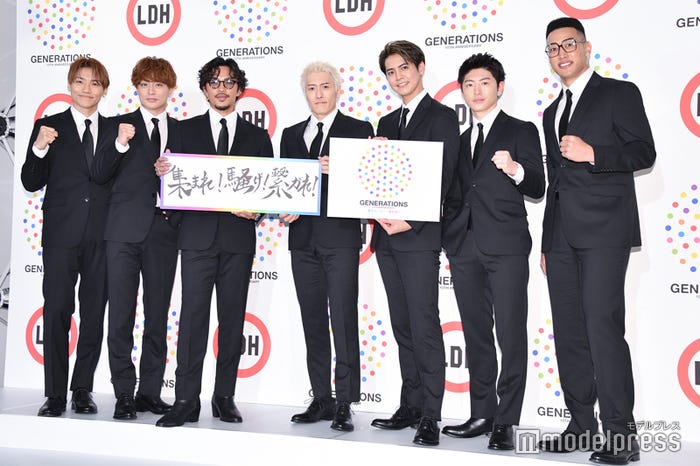 活動報告記者会見に出席したGENERATIONS from EXILE TRIBE/(左から)小森隼、白濱亜嵐、数原龍友、中務裕太、片寄涼太、佐野玲於、関口メンディー(C)モデルプレス