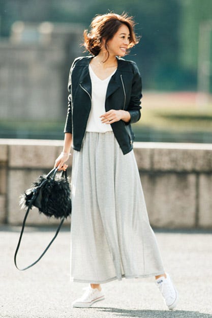 【SET】ミリタリーTシャツ+ガーゼ天竺マキシスカート「STYLEST」5,300円(税別)/画像提供:STYLEST