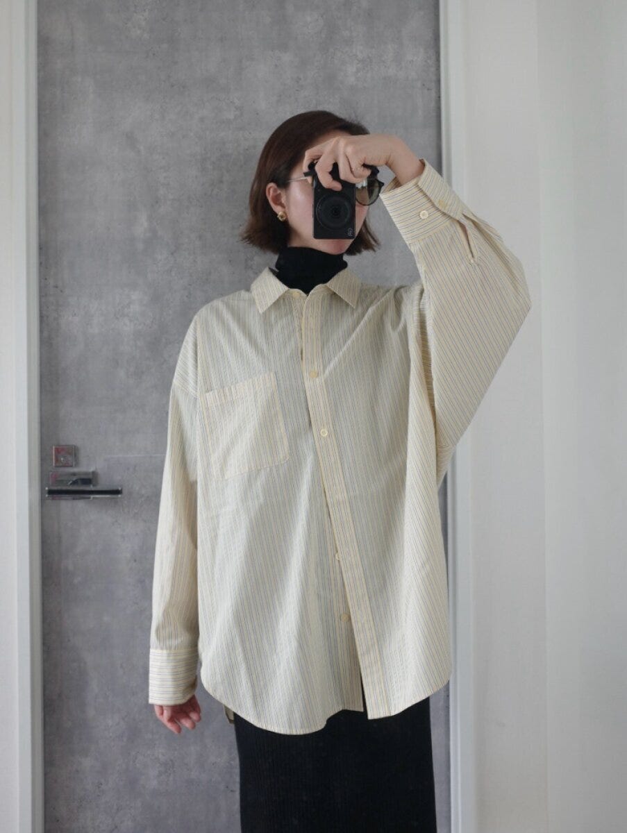 GUドルマンスリーブストライプシャツ GUドルマンスリーブストライプシャツ XLサイズ丈感