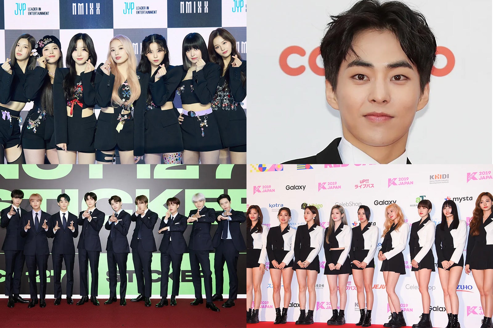 （上段） NMIXX（写真提供：JYPエンターテインメント）、シウミン／Photo by Getty Images（下段）NCT 127 （提供写真）、TWICE（C）モデルプレス