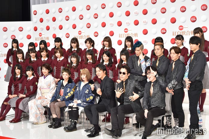 (左から)欅坂46、市川由紀乃、PUFFY、桐谷健太、RADIO FISH/「第67回NHK紅白歌合戦」の出場歌手発表会見より(C)モデルプレス
