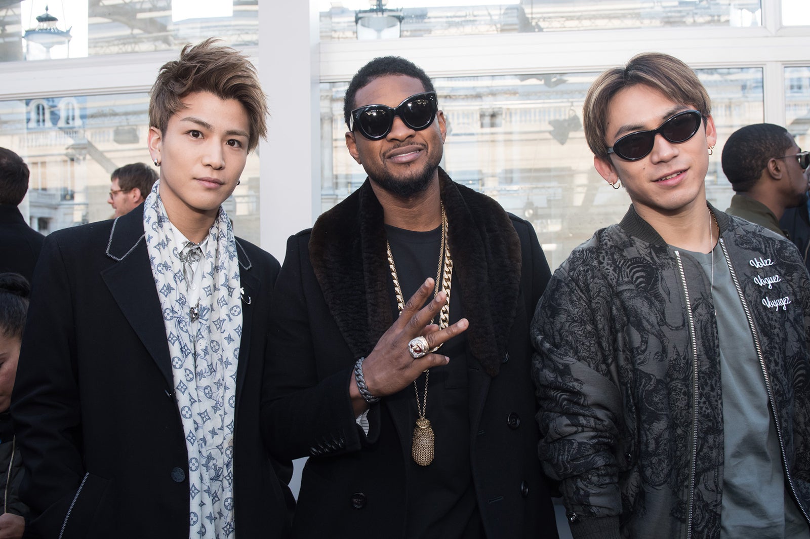 左から：岩田剛典、アッシャー、NAOTO（C）LOUIS VUITTON／SHOICHI KAJINO