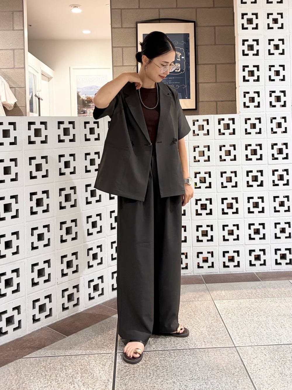 【OKコーデ】上下ゆったりサイズのときはシルエットがシャープなものを選んで 出典:WEAR