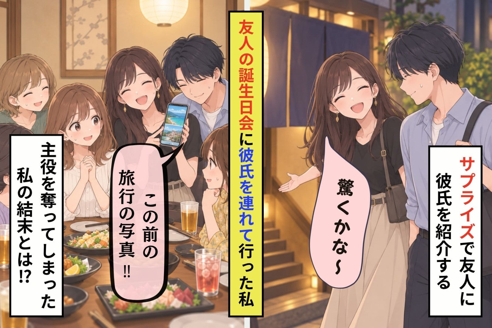 親友の誕生日会に彼氏を連れていった私が、幹事の電話で気づいたこと