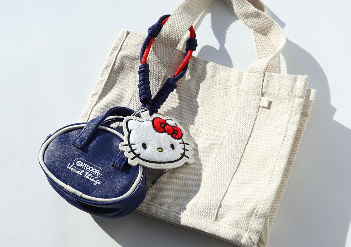 宝島社雑誌付録リンネル3月号のハローキティ×アウトドアプロダクツのミニサイズがかわいい！顔形＆バッグ形ポーチなチャームセット8