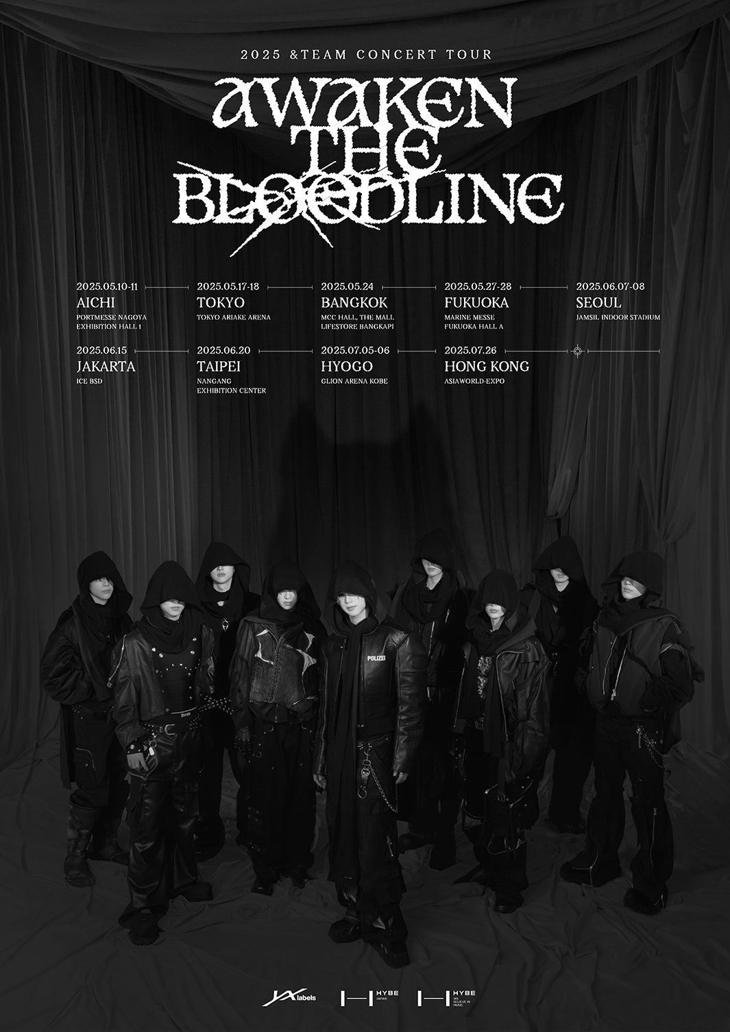 &TEAM初アジアツアー、日本4都市含む計9都市で開催 ポスタービジュアルも公開【「AWAKEN THE BLOODLINE」開催地・日程】