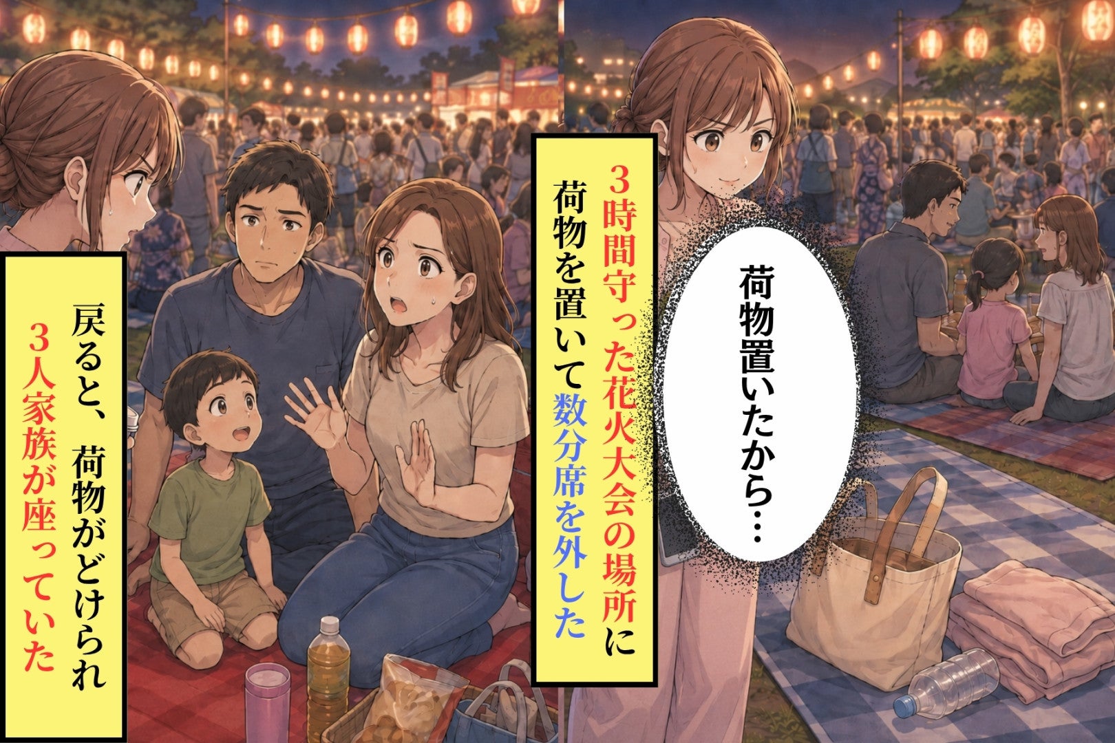 3時間守った花火の場所を奪われた私。子どもの一言