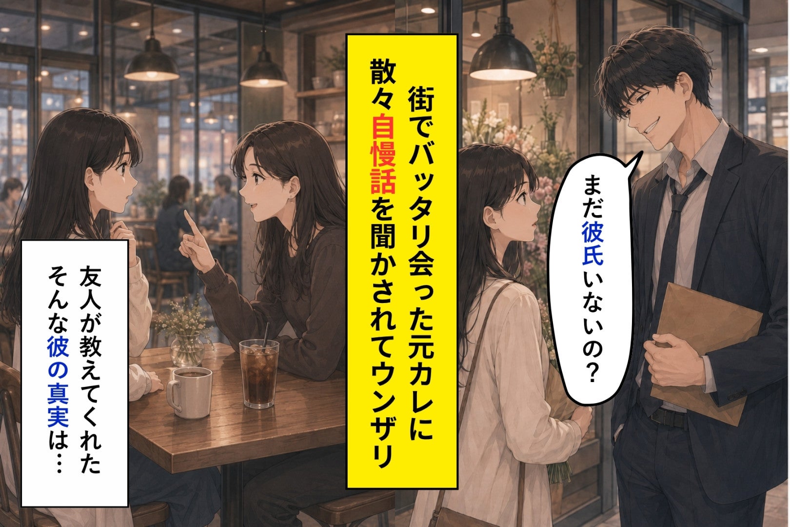 「まだ彼氏いないの？」街で再会した元カレの言葉→共通の友人の話で私の気持ちは晴れました