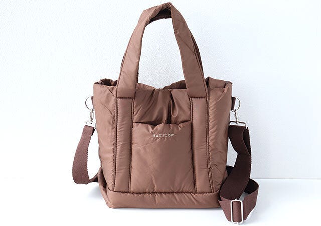 ベイフローキルティングバッグブラウン ベイフローキルティングバッグブラウン