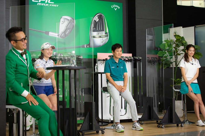 (左奥から)三浦桃香、関根勤、葛岡碧 (提供写真)