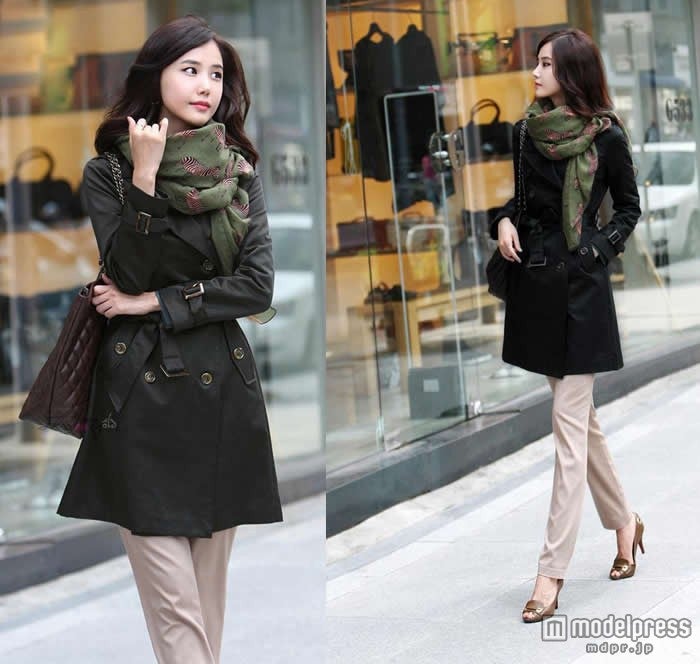 「定番カラー トレンチ コート」ブラック5,980円（税込）／Photo by NAKAMOTO