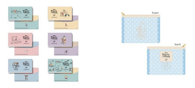 マスクケース（ランダム6種）税込550円、メッシュポーチ税込1,980円（C）Disney．Based on the “Winnie the Pooh” works by A．A． Milne and E．H．Shepard．