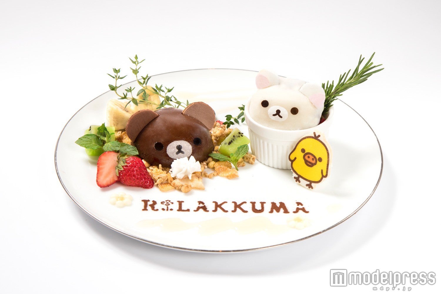 コリラックマとチャイロイコグマのなかよしデザートプレート￥1,580（税抜）／画像提供：パルコ