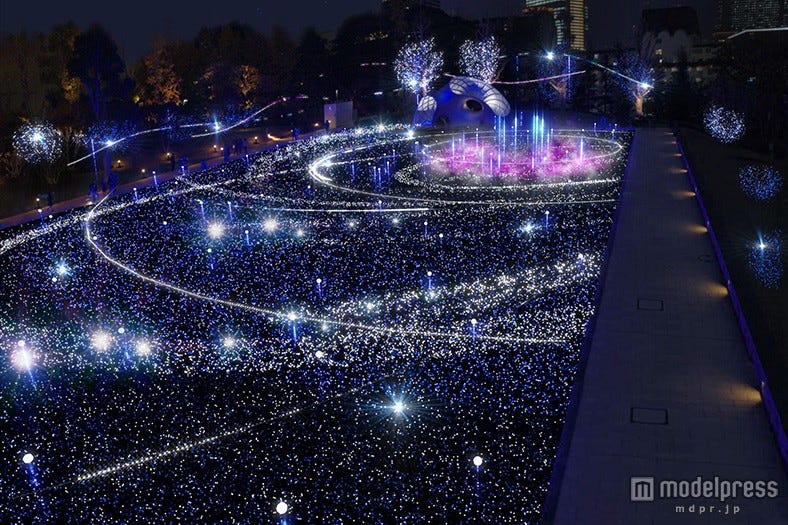 東京ミッドタウンのXmasイルミネーション、今年は“宇宙旅行”をイメージ