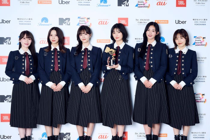 守屋麗奈、小林由依、田村保乃、藤吉夏鈴、山崎天、松田里奈/櫻坂46(撮影:田中聖太郎)