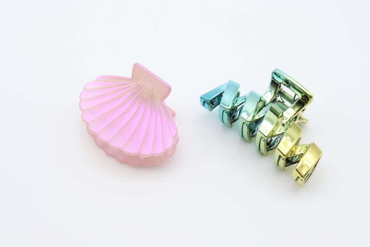 バンスクリップ（シャイニー、シェル）　バンスクリップ（メタリック、ジグザグ、グラデーション）