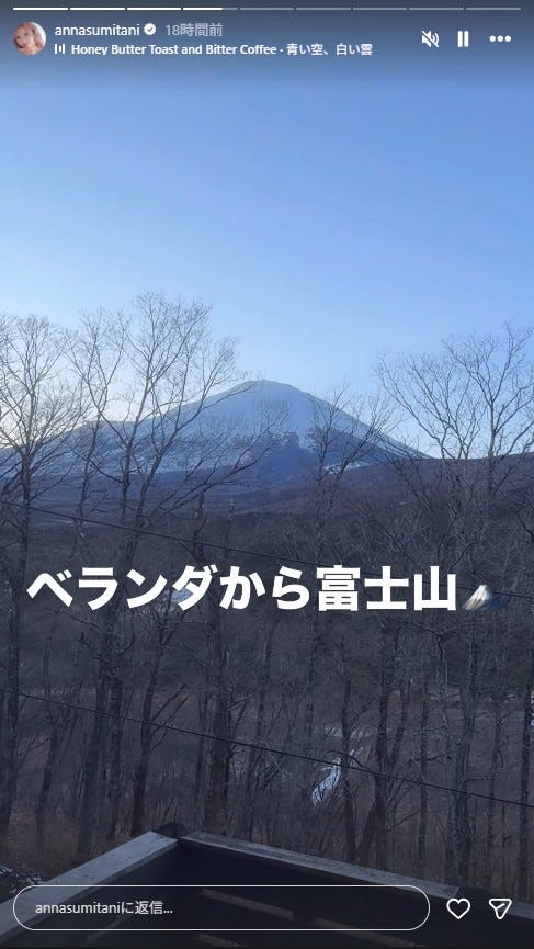 住谷杏奈Instagramストーリーズより