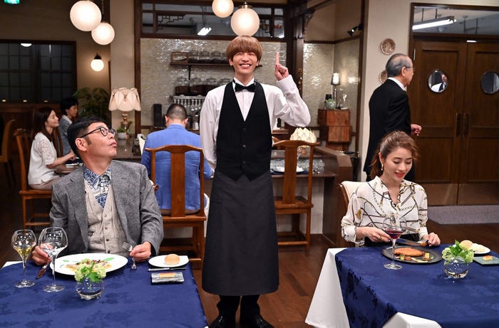 田口浩正、志尊淳、石原さとみ/「Heaven?~ご苦楽レストラン~」第6話より(C)TBS