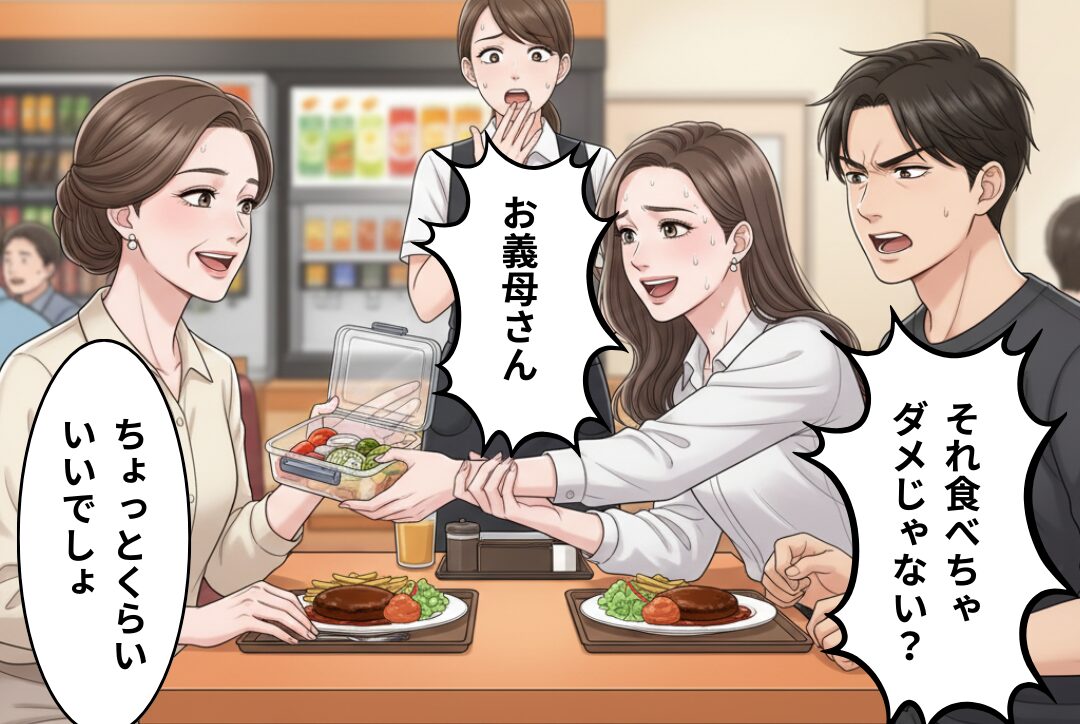 ファミレスで『“それ”食べちゃダメじゃない？』義母の料理を見て抗議する夫に、店員が絶句した話。