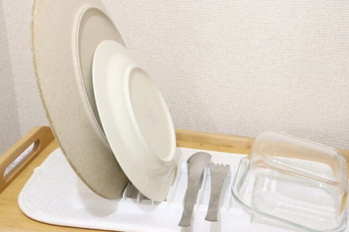 ダイソー　水切りディッシュスタンド　使用例
