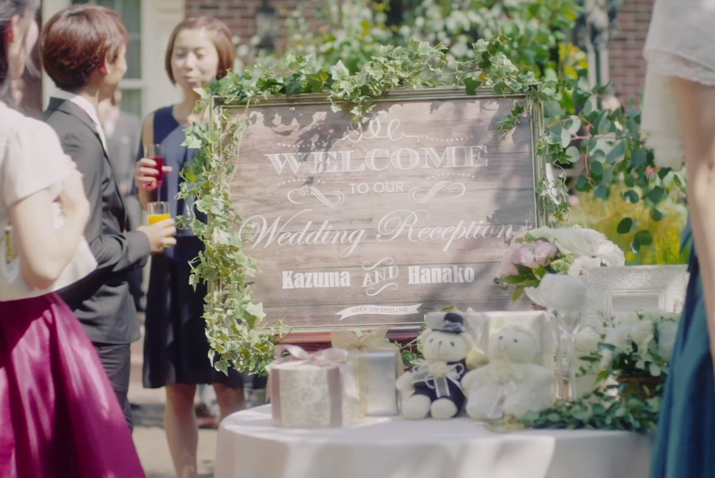 ゲストをお出迎えするウエルカムブースはDIYでフォトジェニックに