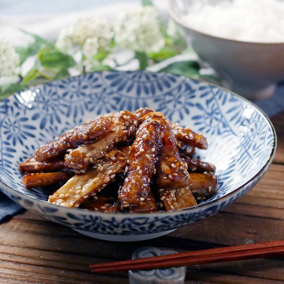 揚げないごぼうの甘辛揚げ