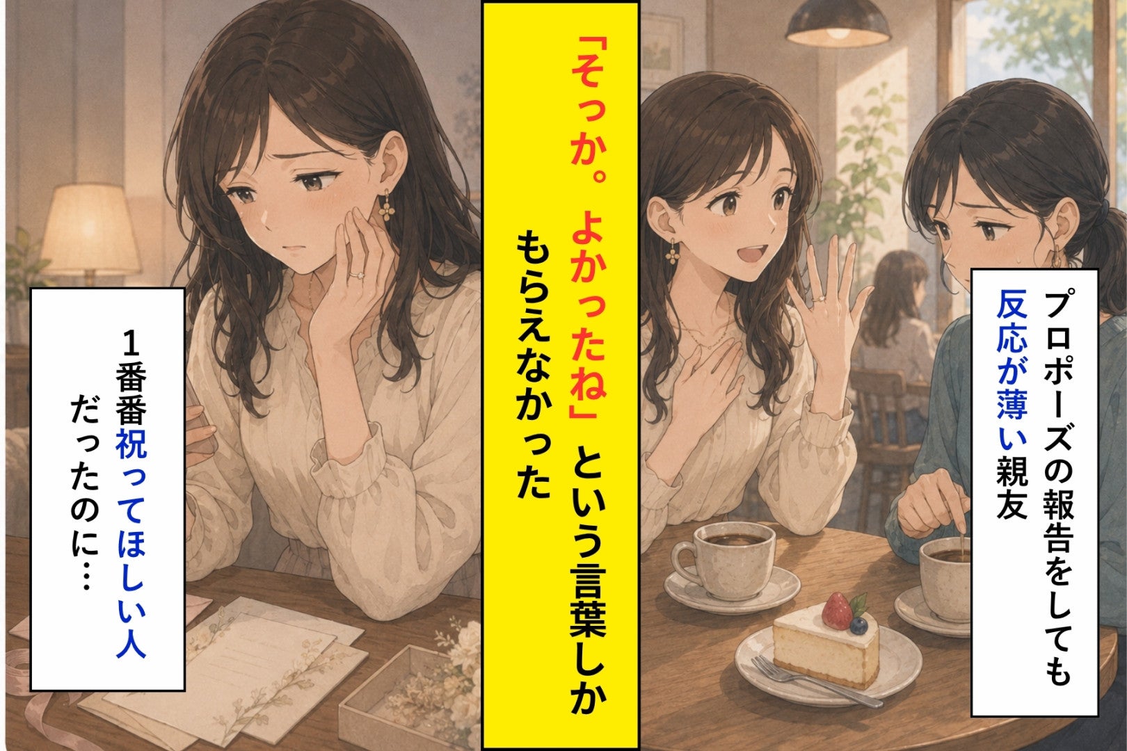 「そっか。よかったね」結婚報告に親友が返した一言と、うまく笑えなかった理由