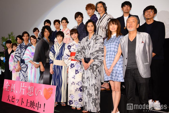 前列左から:永田琴監督、伊藤沙莉、中川大志、広瀬アリス、斎藤工、知英、新川優愛、志尊淳、黒木渚、藤井道人監督/後列左から:原圭之介監督、森絵梨佳、桜田通、千葉雄大、橋本マナミ、横浜流星、TAKUYA、加藤雅也、伊藤秀裕監督、山岸聖太監督(C)モデルプレス