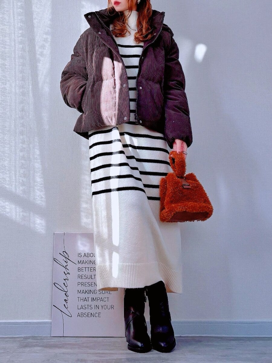 GUウォームパデッドコーデュロイブルゾン　2024モデル　ブラウンカラー