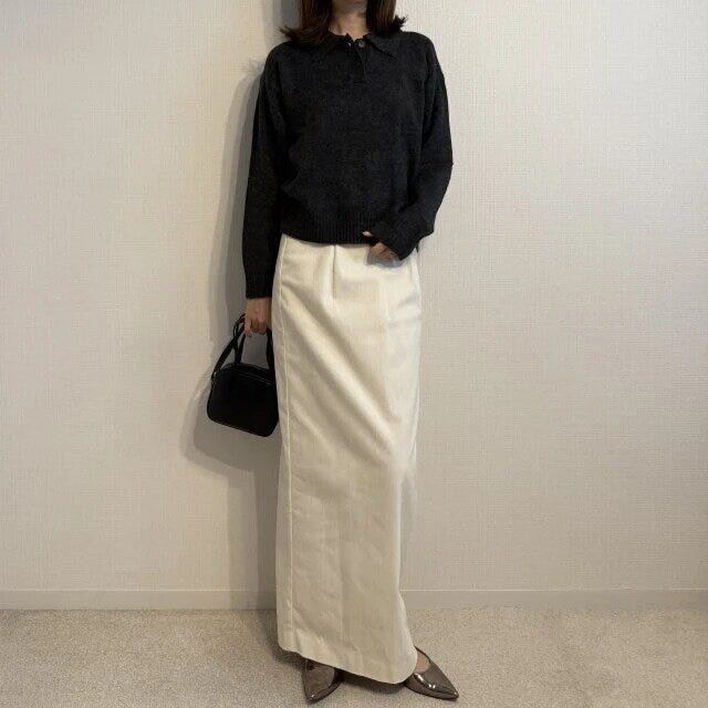 お手本コーデ 2025guパフニットポロシャツお手本コーデ