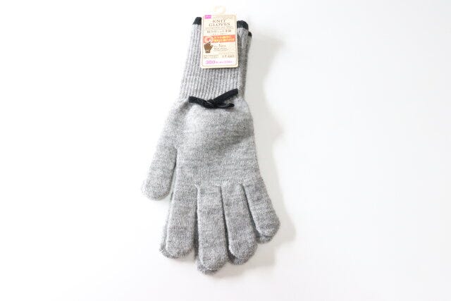 指穴付ニット手袋（ライン・リボン）　パッケージ