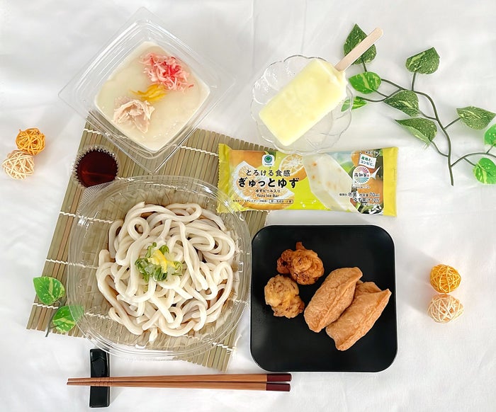 とろける食感 ぎゅっとゆず、高知県産ゆず ゆず香るいなり＆冷しぶっかけうどん、高知県産ゆず ゆず香るとろ～り豆腐（提供画像）