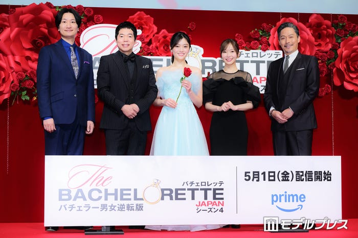 (左から)山添寛、今田耕司、平松里菜、指原莉乃、坂東工(C)モデルプレス