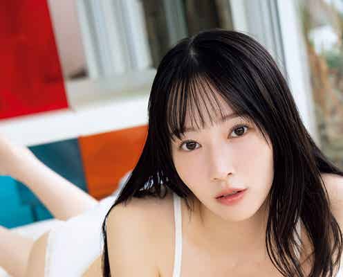 越智ゆらの、色白美バスト開放「ヤンマガ」初登場で本格グラビア初挑戦