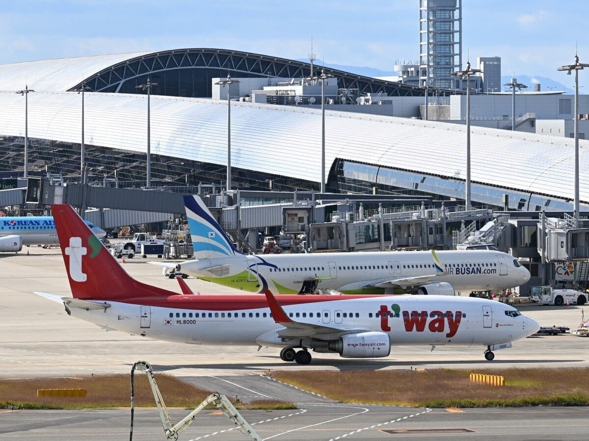 日本には海外のLCCも多く就航する（大阪・関西空港）