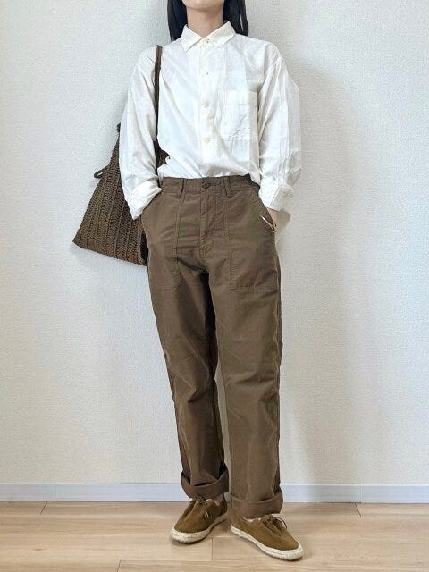 ベイカーパンツ　シャツスタイル　NGコーデ