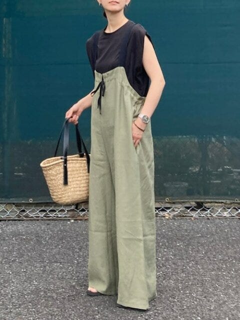 サロペット　コーデ　夏