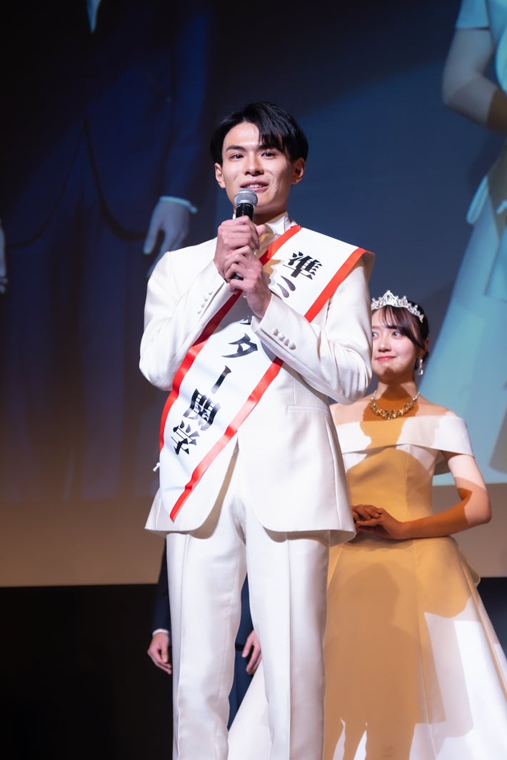 村山恵斗さん「ミス・ミスターキャンパス関西学院2024」結果発表イベントより（提供写真）
