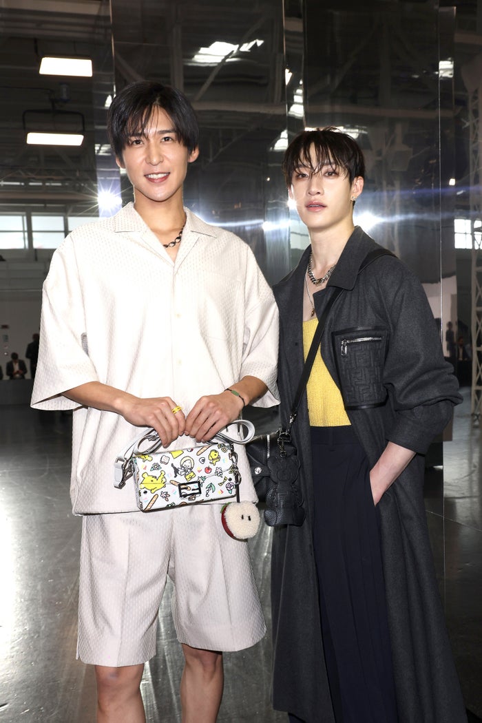 Snow Man目黒蓮＆Stray Kidsバンチャン、2ショット公開「フェンディ」メンズコレクション参加