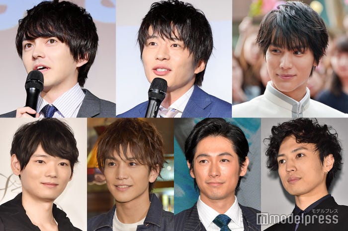 「18年春ドラマ版・胸キュン男子」トップ10にランクインした(左上から時計回り)林遣都、田中圭、中川大志、桐山漣、ディーン・フジオカ、岩田剛典、古川雄輝 (C)モデルプレス